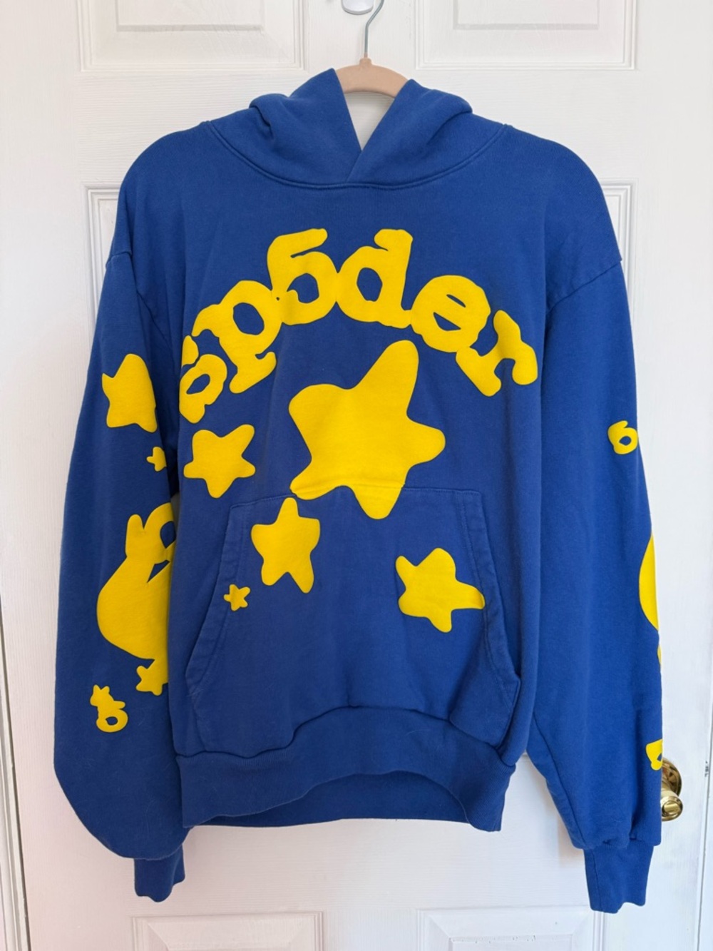 Sp5der Worldwide Blue Yellow Hoodie